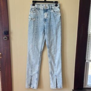 Bershka Light Blue High Rise Straight Denim Jeans. Size 4. New condition